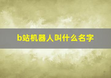 b站机器人叫什么名字