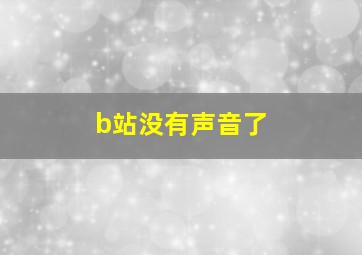 b站没有声音了