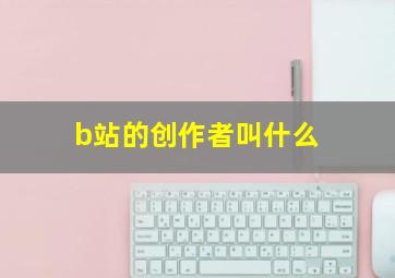 b站的创作者叫什么