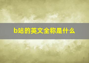 b站的英文全称是什么