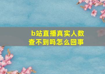 b站直播真实人数查不到吗怎么回事