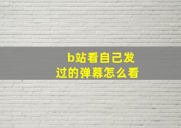 b站看自己发过的弹幕怎么看