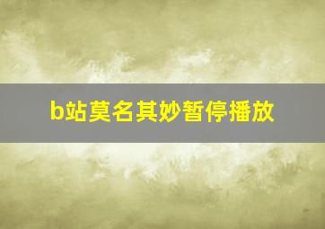 b站莫名其妙暂停播放