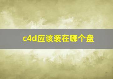 c4d应该装在哪个盘