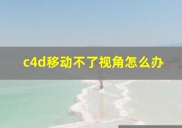 c4d移动不了视角怎么办