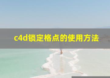 c4d锁定格点的使用方法