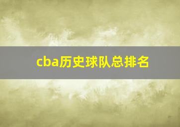 cba历史球队总排名