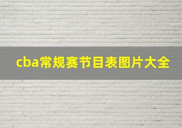 cba常规赛节目表图片大全