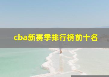 cba新赛季排行榜前十名