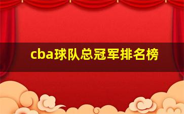 cba球队总冠军排名榜