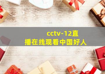 cctv-12直播在线观看中国好人