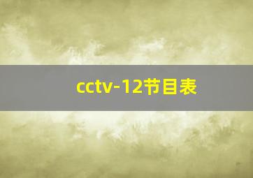 cctv-12节目表