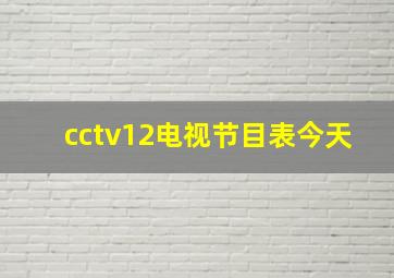 cctv12电视节目表今天