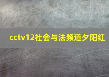 cctv12社会与法频道夕阳红