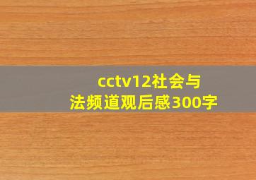 cctv12社会与法频道观后感300字