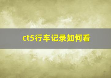 ct5行车记录如何看