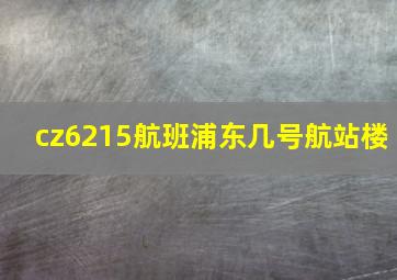 cz6215航班浦东几号航站楼