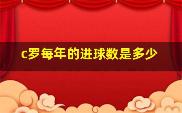 c罗每年的进球数是多少