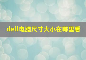 dell电脑尺寸大小在哪里看