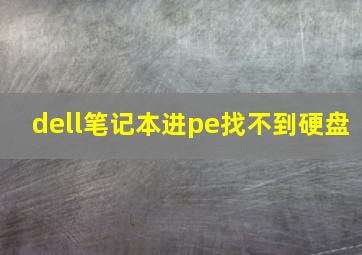 dell笔记本进pe找不到硬盘