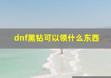 dnf黑钻可以领什么东西