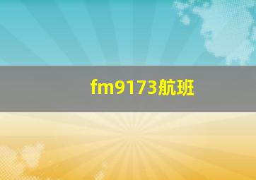 fm9173航班