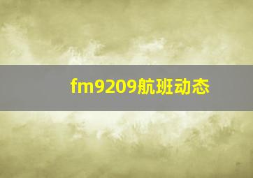 fm9209航班动态