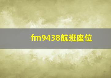 fm9438航班座位