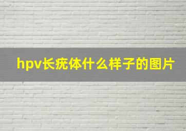 hpv长疣体什么样子的图片