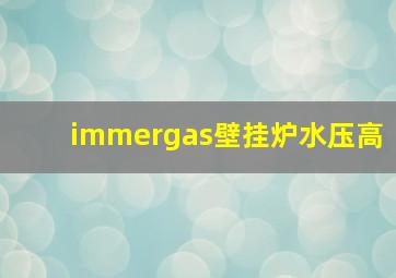 immergas壁挂炉水压高