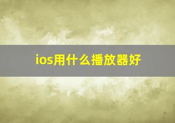 ios用什么播放器好