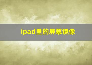 ipad里的屏幕镜像