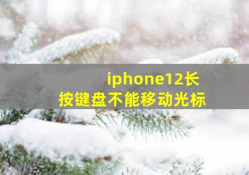 iphone12长按键盘不能移动光标