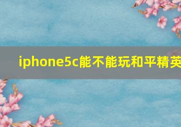 iphone5c能不能玩和平精英