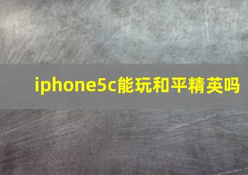 iphone5c能玩和平精英吗