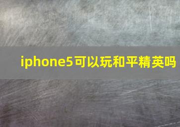 iphone5可以玩和平精英吗