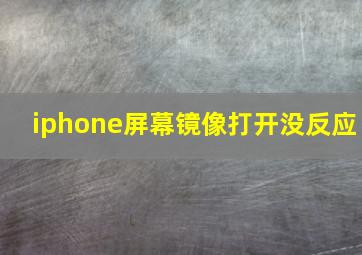 iphone屏幕镜像打开没反应