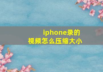 iphone录的视频怎么压缩大小