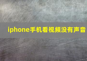 iphone手机看视频没有声音