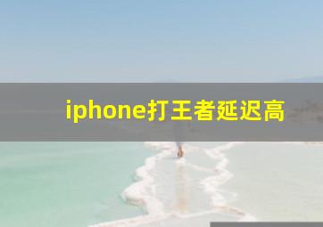 iphone打王者延迟高