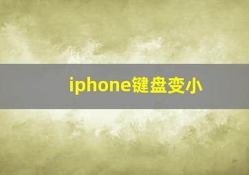 iphone键盘变小