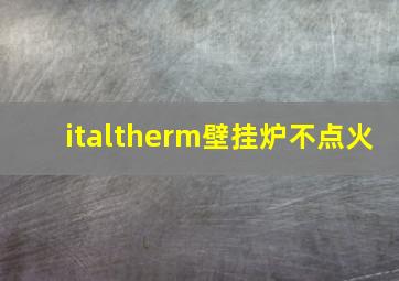 italtherm壁挂炉不点火