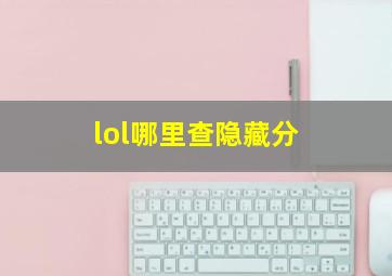 lol哪里查隐藏分