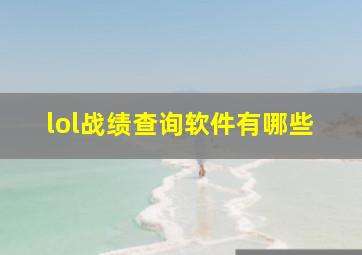 lol战绩查询软件有哪些