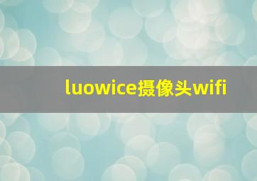 luowice摄像头wifi