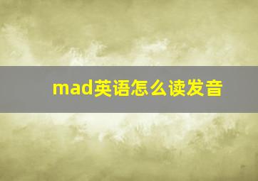 mad英语怎么读发音