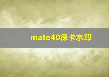 mate40徕卡水印