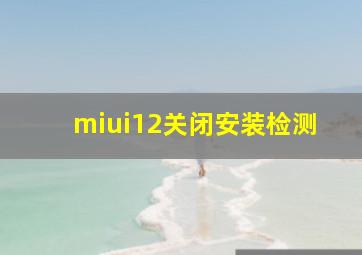 miui12关闭安装检测