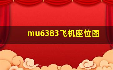 mu6383飞机座位图