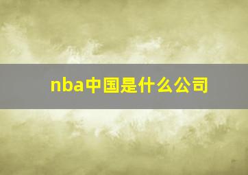 nba中国是什么公司